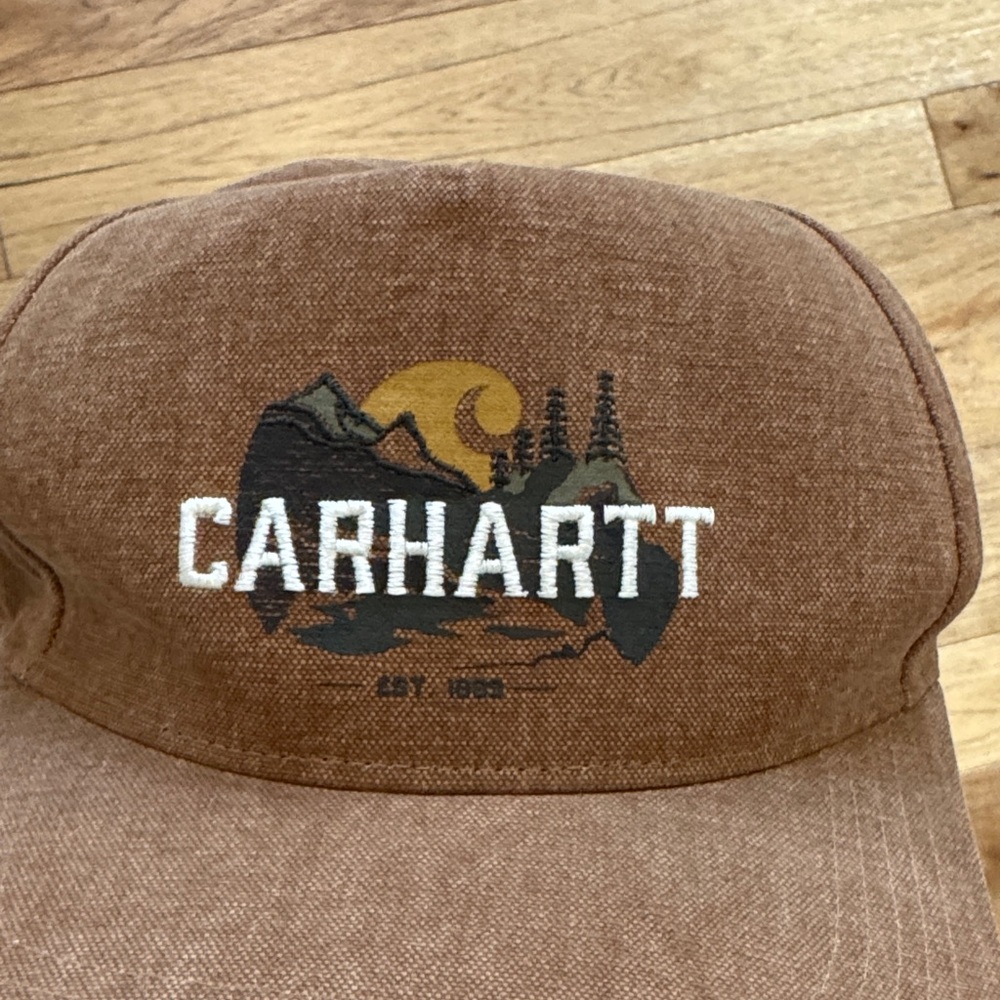 😊Carhartt Brown Outdoor Mountain Logo Cap